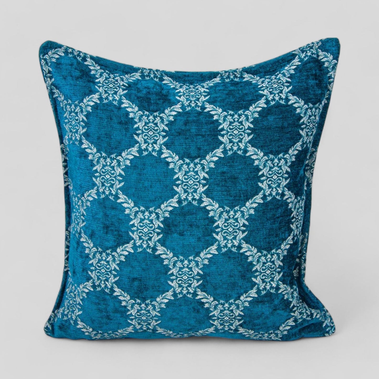 18" Turkish Square Pillow Cover - Turquoise Floral - DraftFuel Sports