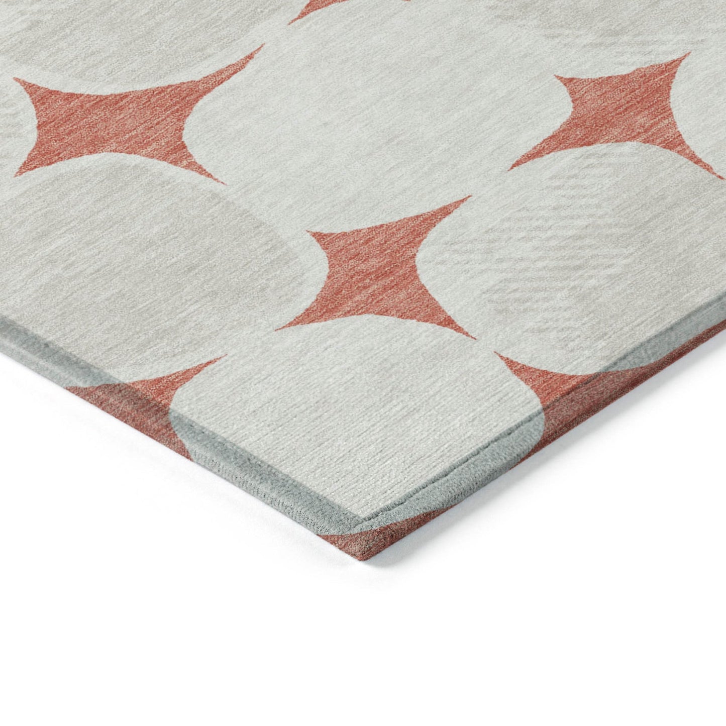 3' X 5' Salmon Beige And Ivory Abstract Washable Indoor Outdoor Area Rug - DraftFuel Sports