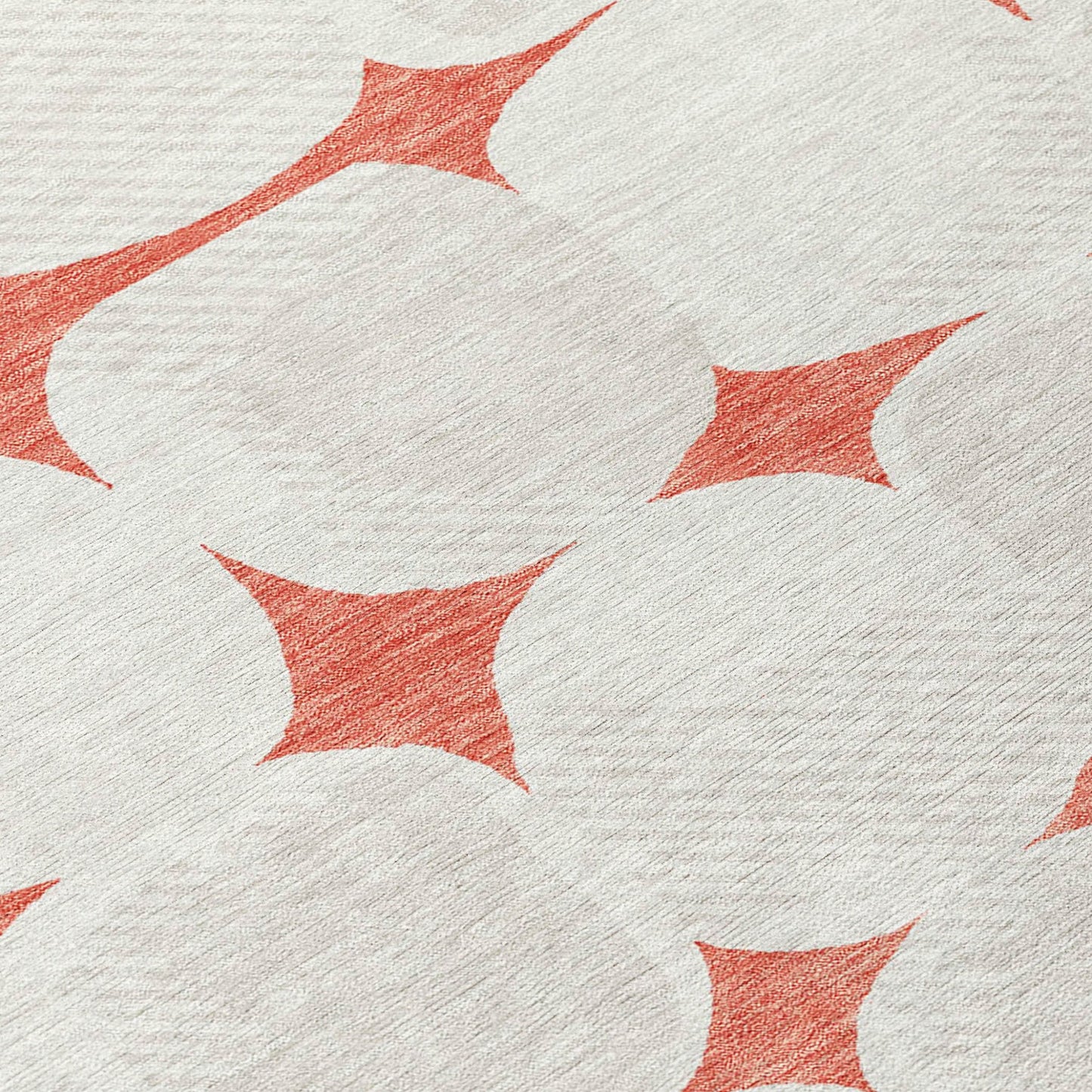 3' X 5' Salmon Beige And Ivory Abstract Washable Indoor Outdoor Area Rug - DraftFuel Sports