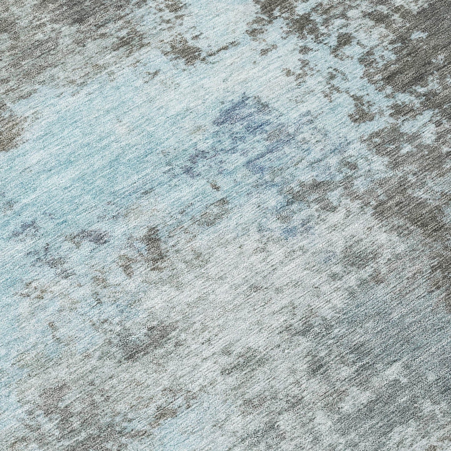 3' X 5' Taupe And Sky Blue Abstract Washable Indoor Outdoor Area Rug - DraftFuel Sports