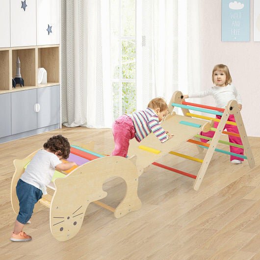7 - in - 1 Indoor Climbing Toys for Toddlers with Reversible Ramp - Multicolor - DraftFuel Sports