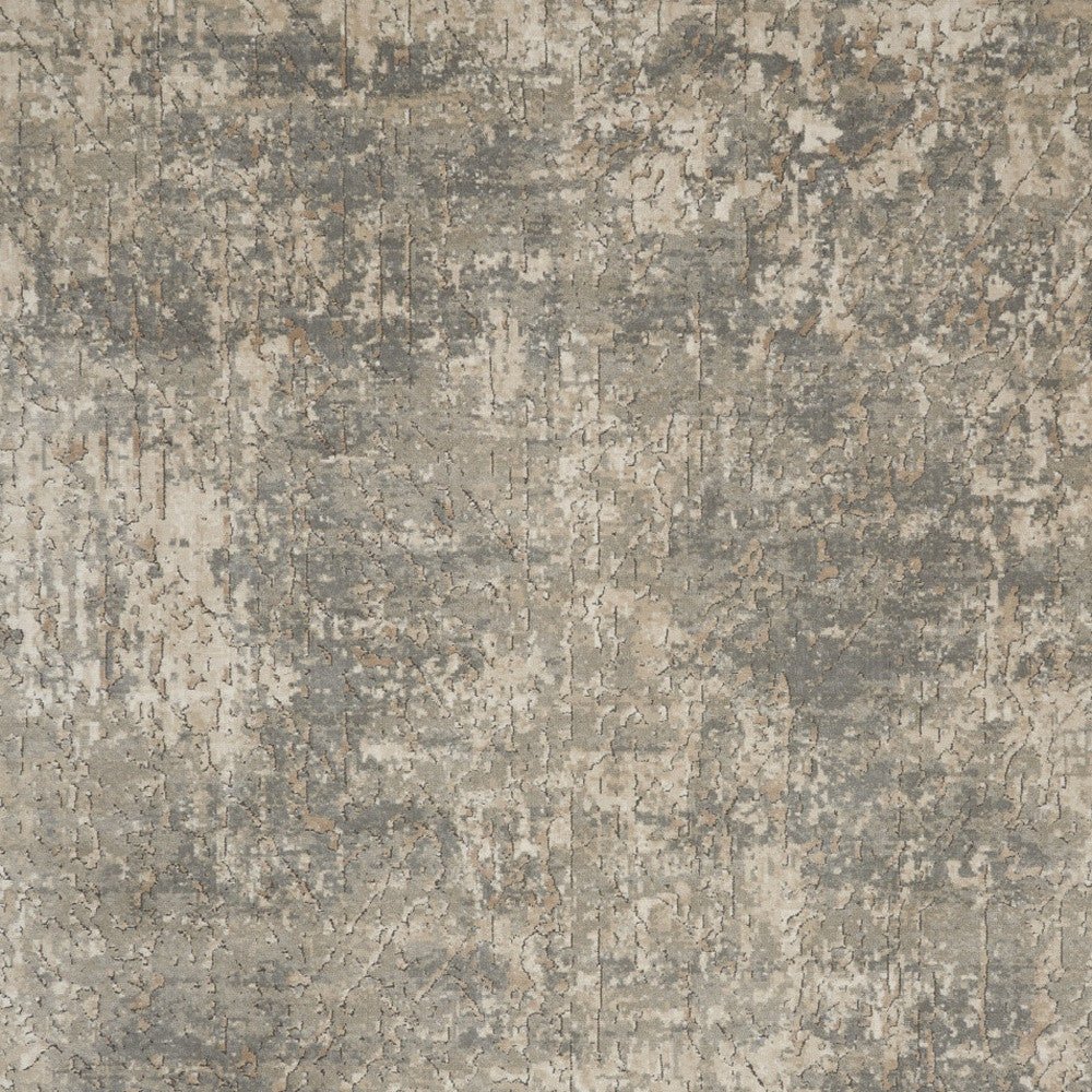 8' X 10' Beige and Gray Abstract Power Loom Area Rug - DraftFuel Sports
