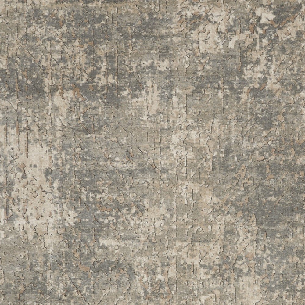 8' X 10' Beige and Gray Abstract Power Loom Area Rug - DraftFuel Sports