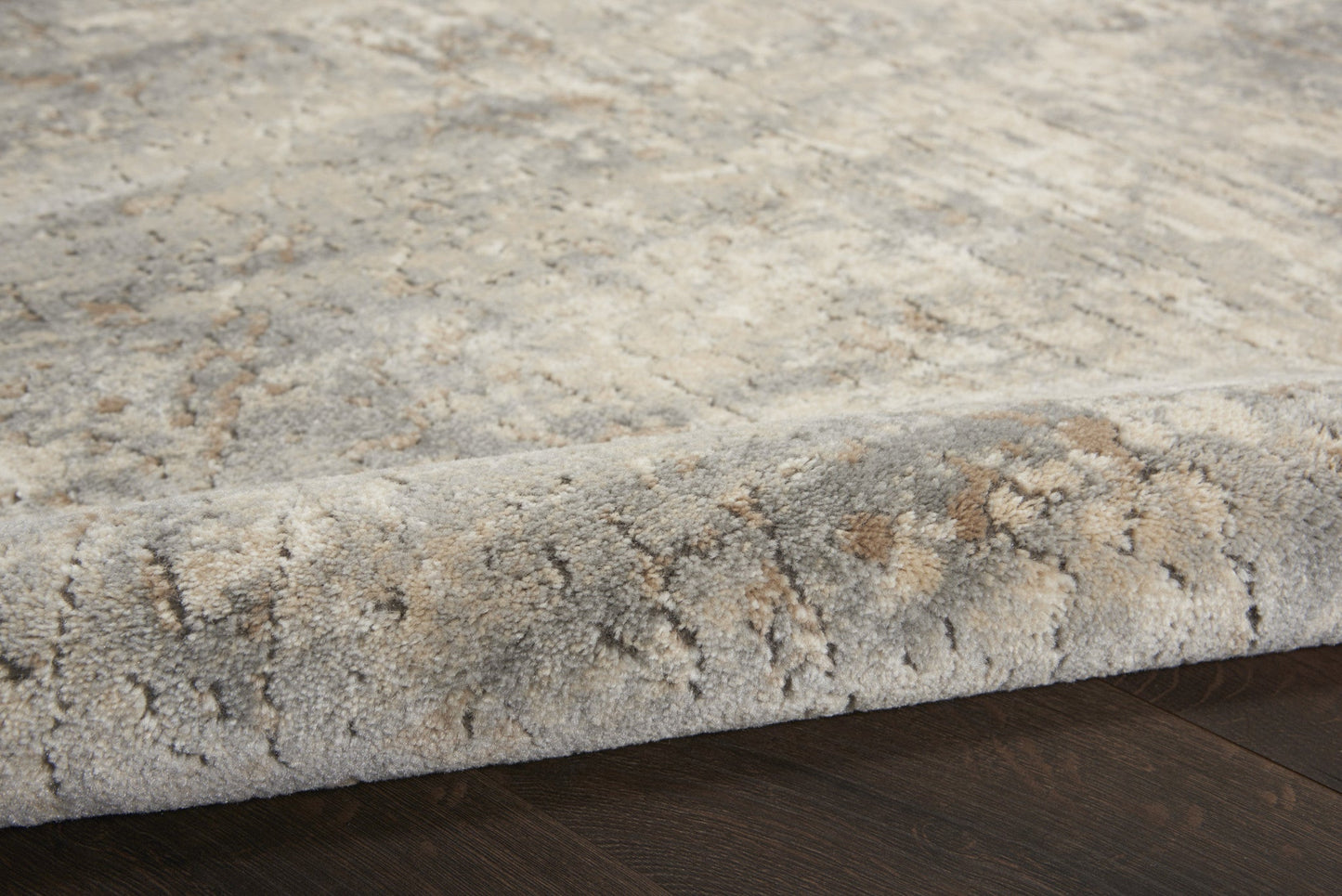 8' X 10' Beige and Gray Abstract Power Loom Area Rug - DraftFuel Sports