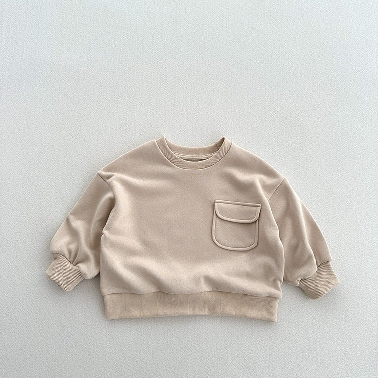 Arrival Kids Unisex Soft Comfortable Long Sleeves Solid Color Top Casual Pullover - DraftFuel Sports