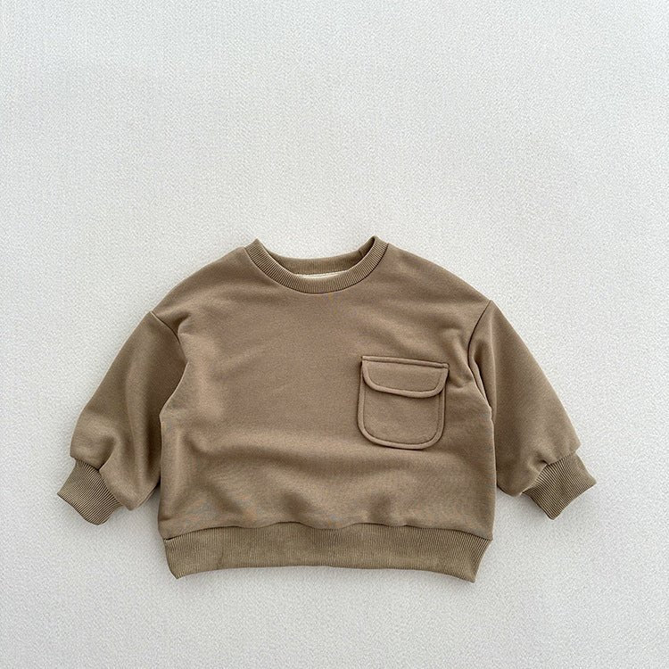 Arrival Kids Unisex Soft Comfortable Long Sleeves Solid Color Top Casual Pullover - DraftFuel Sports