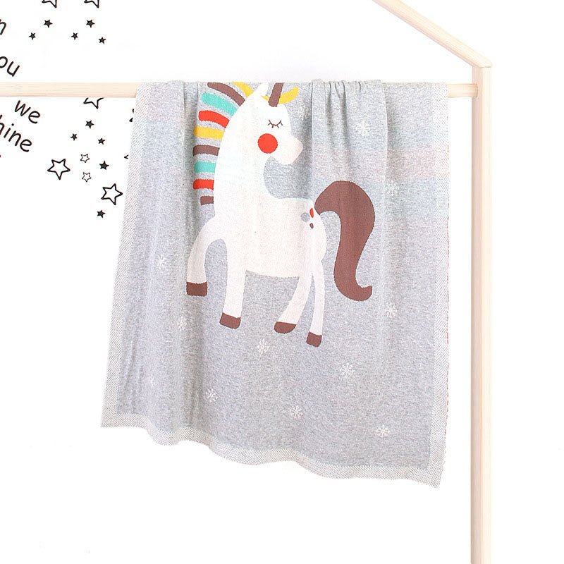 Baby Children’s Unicorn Pattern Contrast Design Air Conditioner Blanket - DraftFuel Sports