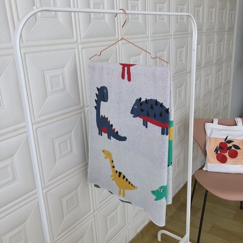 Hot Selling Knitted Blanket With Cute Dinosaurs Pattern: New Collection For Newborn Baby And Kids - DraftFuel Sports