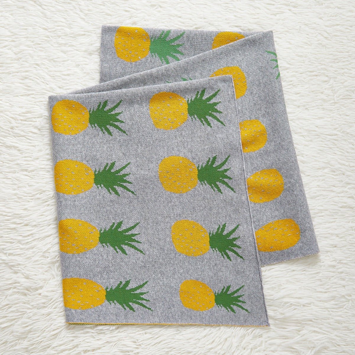 New Arrival Knitted Baby Blanket With Simple Fruits Pattern: New Collection For All Seasons - DraftFuel Sports