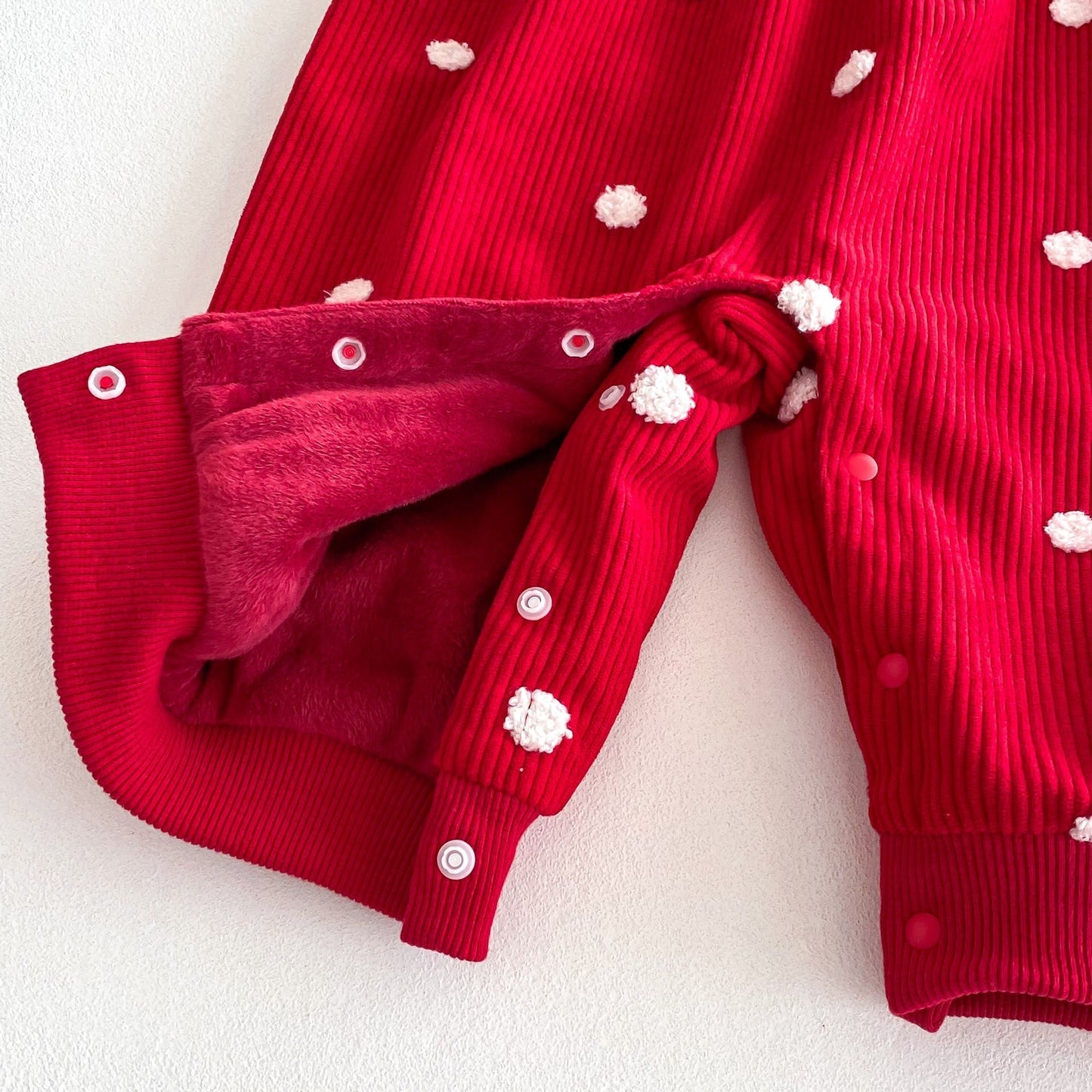 Sping and Winter Arrival Baby Cute Polka Dots Warm Fleece Sleeveless Rompers Vest - DraftFuel Sports