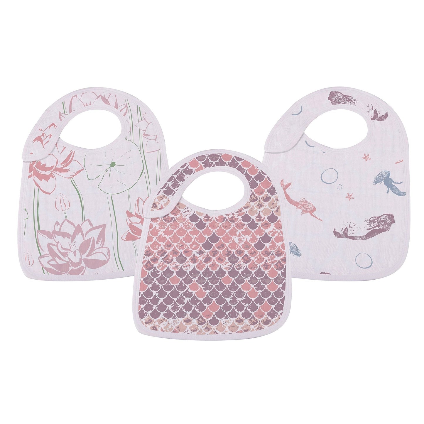 Under The Sea Bamboo Muslin Snap Bibs 3PK - DraftFuel Sports