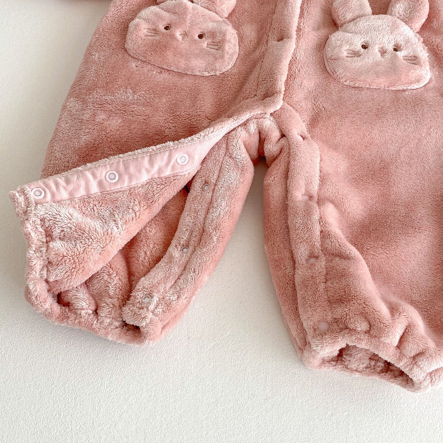 Winter Arrival Baby Girls Cute Rabbits Pattern Warm Double - sided Fleece Rompers - DraftFuel Sports
