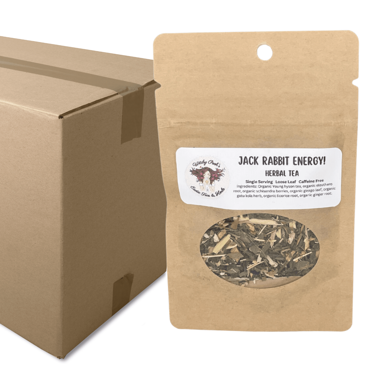 Witchy Pooh's Jack Rabbit Energy Tea - Loose Leaf Herbal Tea, Caffeine Free, Sugar Free - DraftFuel Sports