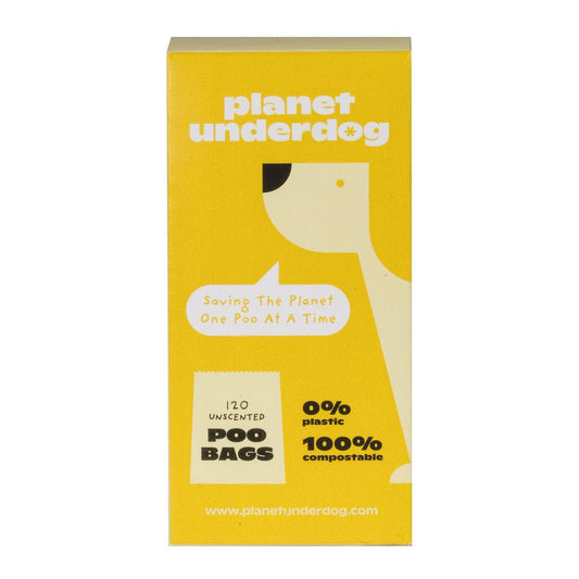 120 Planet Underdog Compostable Dog Poop Bags - Yellow Box - DraftFuel Sports