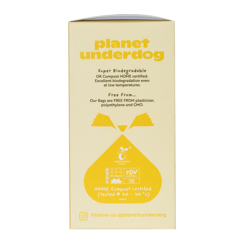 120 Planet Underdog Compostable Dog Poop Bags - Yellow Box - DraftFuel Sports