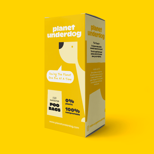 120 Planet Underdog Compostable Dog Poop Bags - Yellow Box - DraftFuel Sports