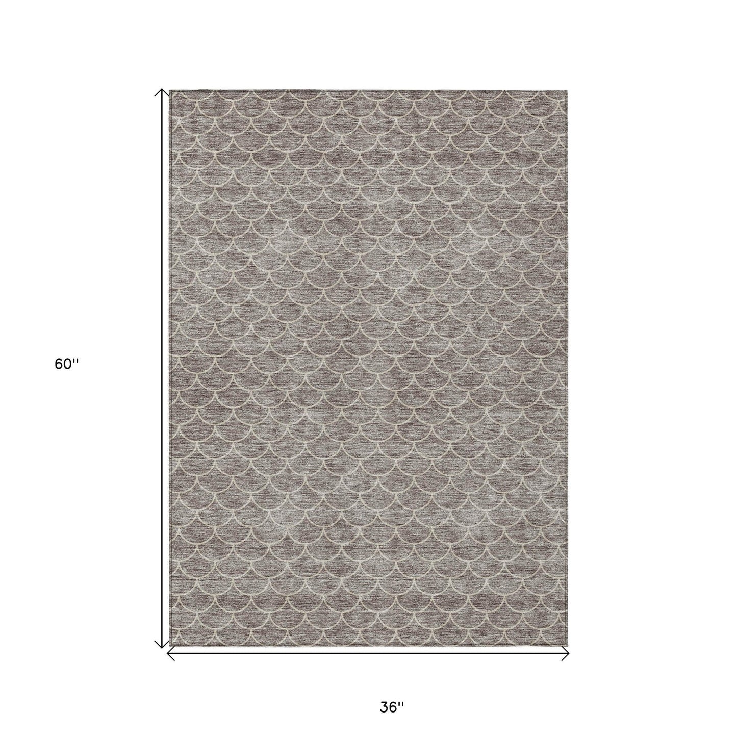 3' X 5' Taupe And Beige Geometric Washable Indoor Outdoor Area Rug - DraftFuel Sports