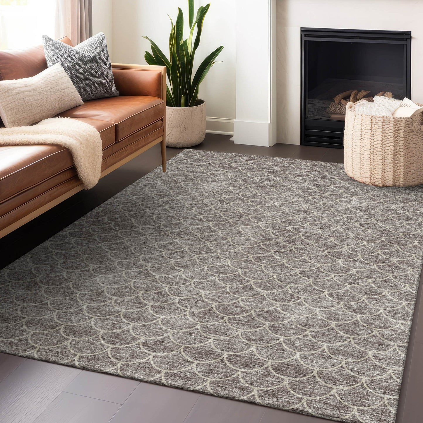 3' X 5' Taupe And Beige Geometric Washable Indoor Outdoor Area Rug - DraftFuel Sports