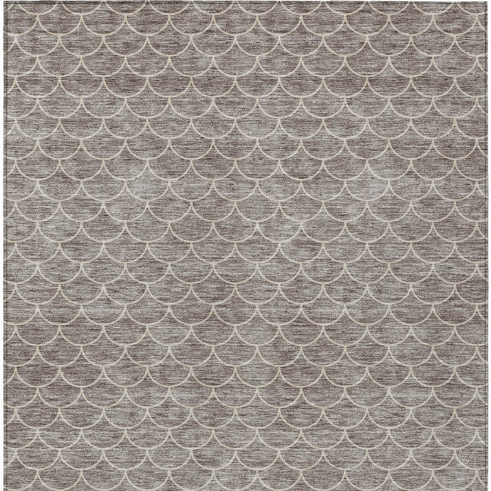 3' X 5' Taupe And Beige Geometric Washable Indoor Outdoor Area Rug - DraftFuel Sports