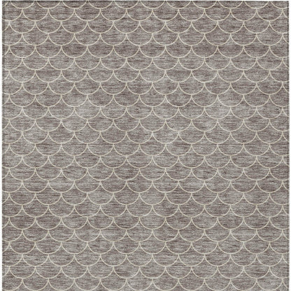 3' X 5' Taupe And Beige Geometric Washable Indoor Outdoor Area Rug - DraftFuel Sports