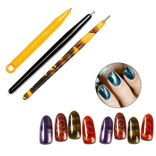 3PCS NAIL ART CAT EYE DESING MAGNET SET 04 - DraftFuel Sports