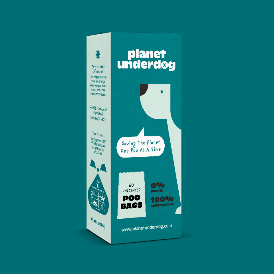 60 Planet Underdog Compostable Dog Poop Bags - Green Box - DraftFuel Sports