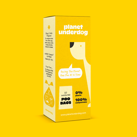 60 Planet Underdog Compostable Dog Poop Bags - Yellow Box - DraftFuel Sports