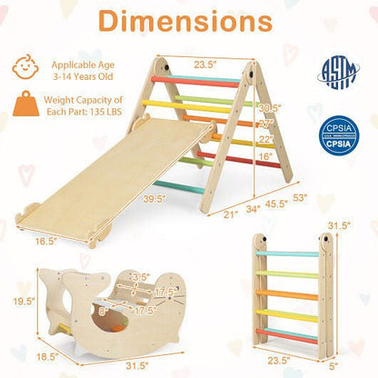 7 - in - 1 Indoor Climbing Toys for Toddlers with Reversible Ramp - Multicolor - DraftFuel Sports