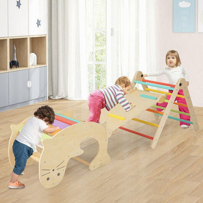 7 - in - 1 Indoor Climbing Toys for Toddlers with Reversible Ramp - Multicolor - DraftFuel Sports