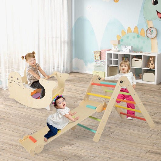 7 - in - 1 Indoor Climbing Toys for Toddlers with Reversible Ramp - Multicolor - DraftFuel Sports
