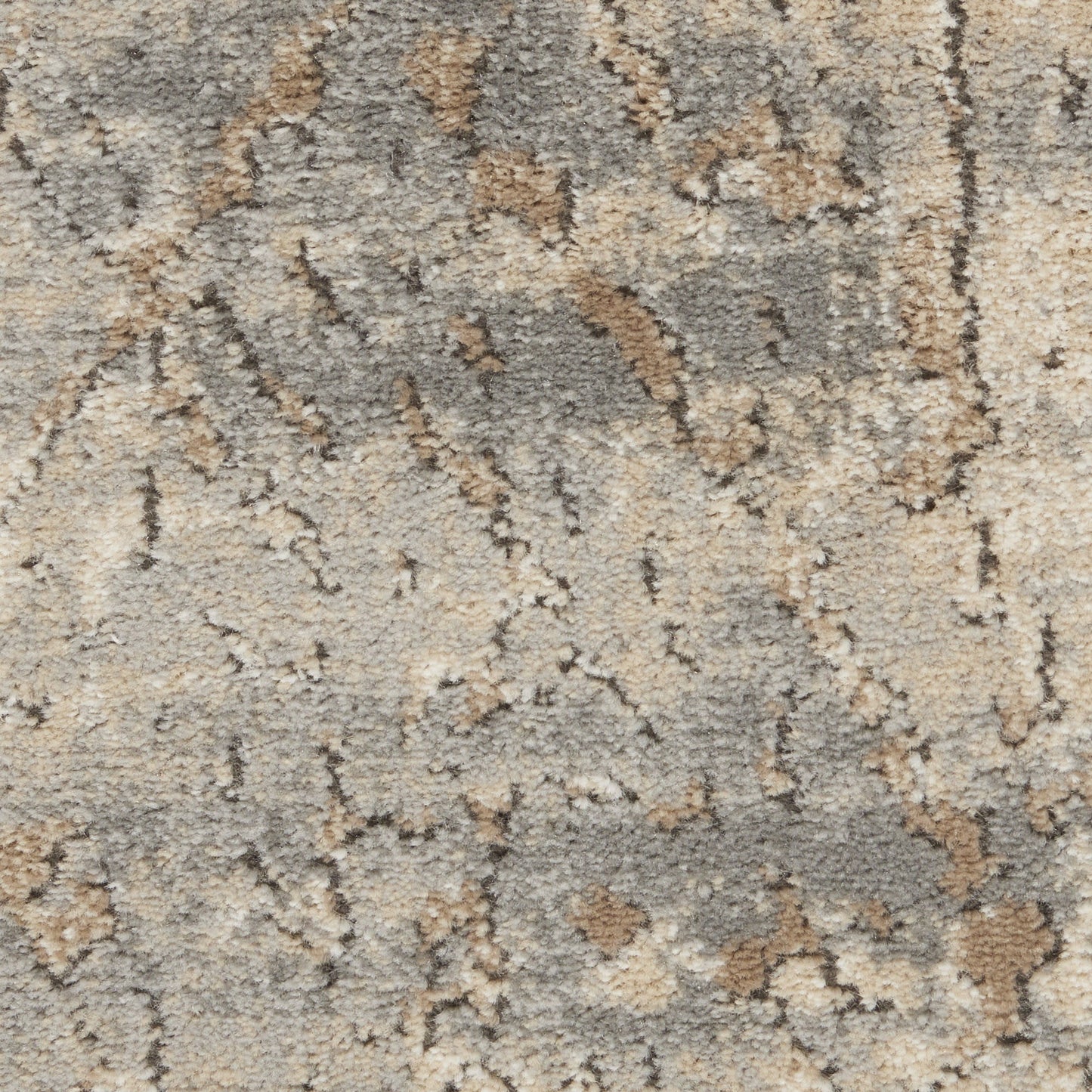 8' X 10' Beige and Gray Abstract Power Loom Area Rug - DraftFuel Sports