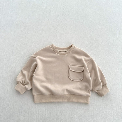 Arrival Kids Unisex Soft Comfortable Long Sleeves Solid Color Top Casual Pullover - DraftFuel Sports