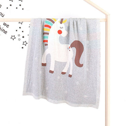 Baby Children’s Unicorn Pattern Contrast Design Air Conditioner Blanket - DraftFuel Sports