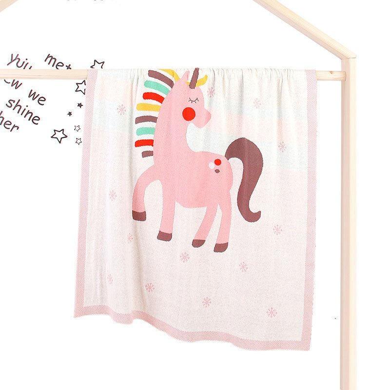 Baby Children’s Unicorn Pattern Contrast Design Air Conditioner Blanket - DraftFuel Sports