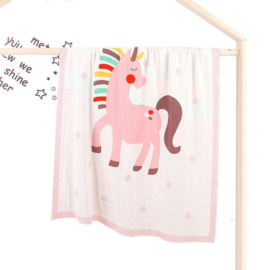 Baby Children’s Unicorn Pattern Contrast Design Air Conditioner Blanket - DraftFuel Sports