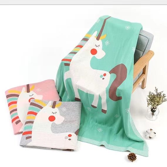 Baby Children’s Unicorn Pattern Contrast Design Air Conditioner Blanket - DraftFuel Sports