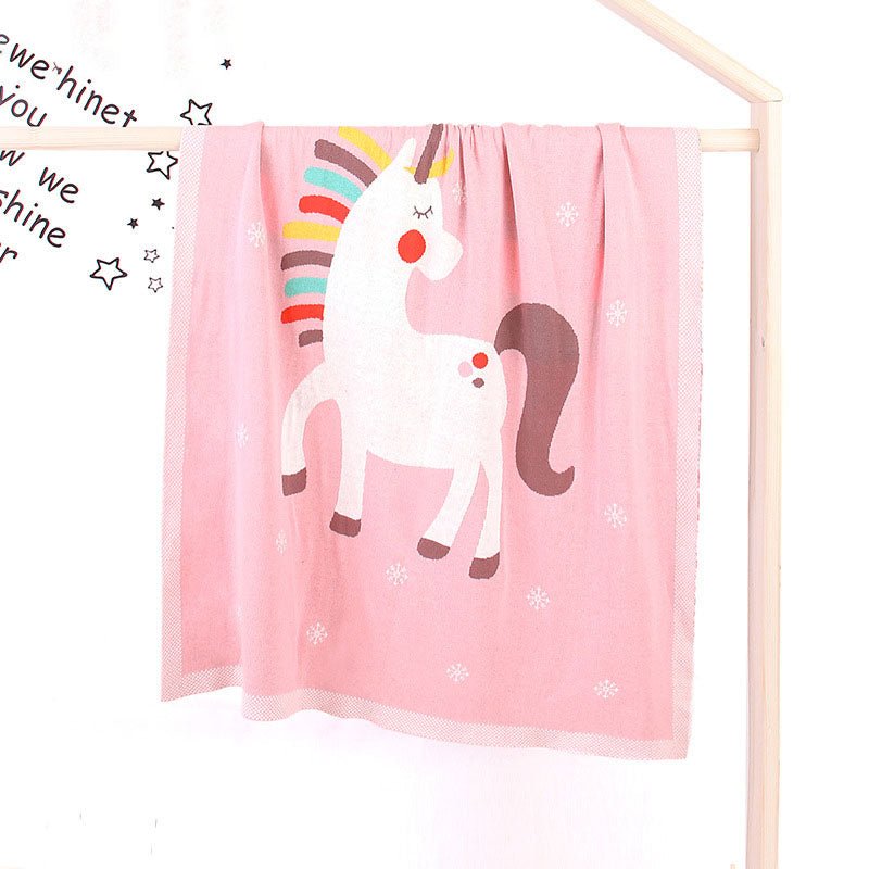 Baby Children’s Unicorn Pattern Contrast Design Air Conditioner Blanket - DraftFuel Sports