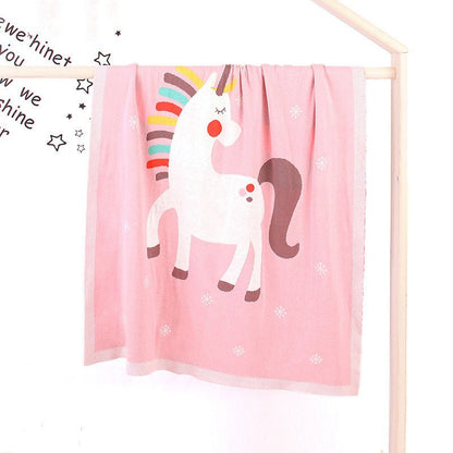 Baby Children’s Unicorn Pattern Contrast Design Air Conditioner Blanket - DraftFuel Sports