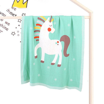 Baby Children’s Unicorn Pattern Contrast Design Air Conditioner Blanket - DraftFuel Sports