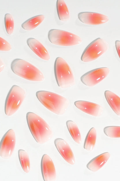 Coral Sunset | Soft & Durable Press - On Nails - DraftFuel Sports