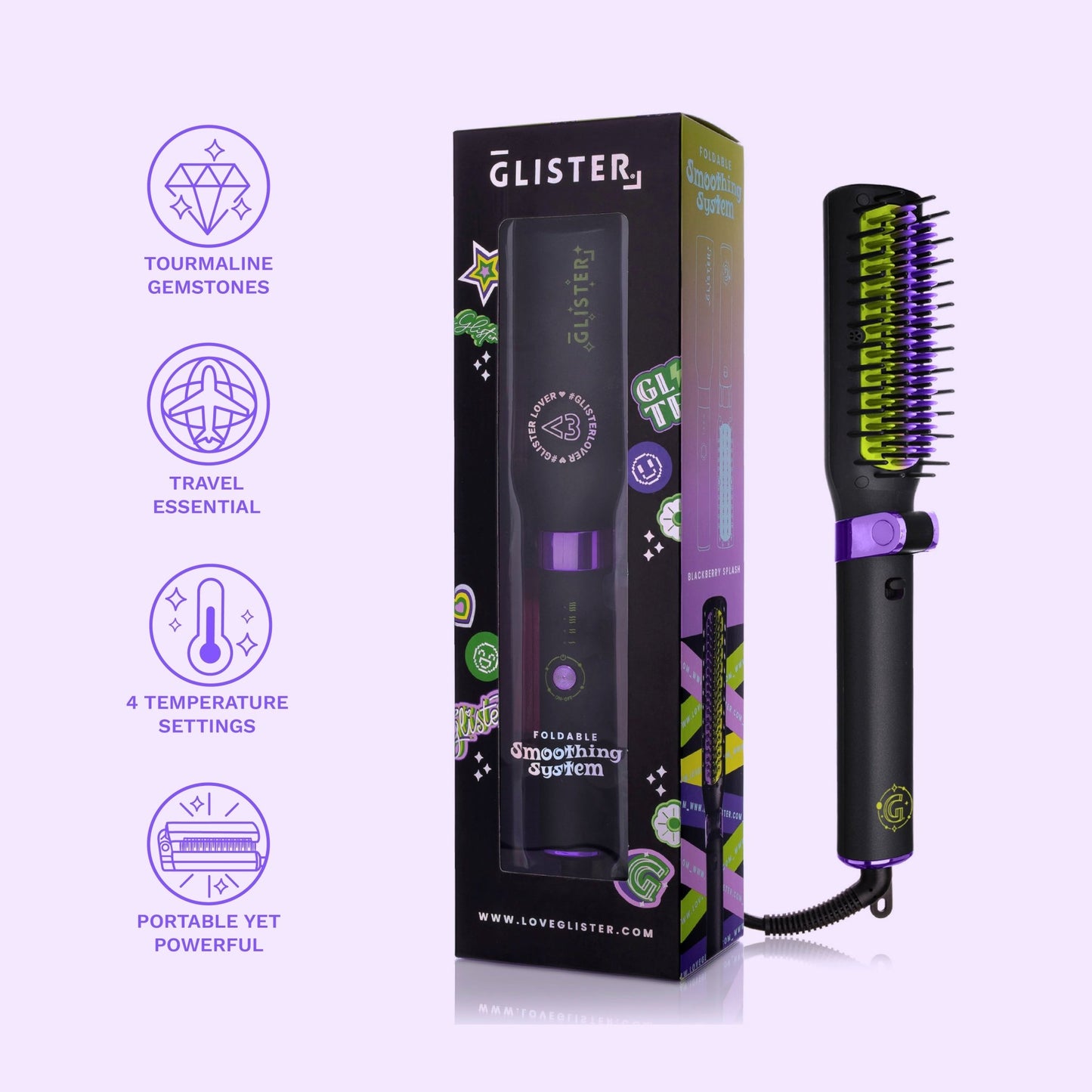 Foldable Hot Brush with Anti - Frizz Smoothing System - DraftFuel Sports
