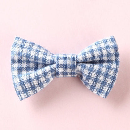Girls Plaid Pattern Bow Tie Hair Fabric 2 pc. Clips Handmade Accessory - DraftFuel Sports