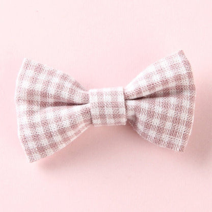 Girls Plaid Pattern Bow Tie Hair Fabric 2 pc. Clips Handmade Accessory - DraftFuel Sports
