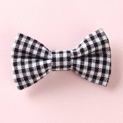 Girls Plaid Pattern Bow Tie Hair Fabric 2 pc. Clips Handmade Accessory - DraftFuel Sports
