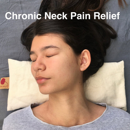 Hot Cherry Rectangular/Cervical Neck Pillow in Unbleached, Pre - washed, Natura Denim with Cherry Print Pillowcase - DraftFuel Sports