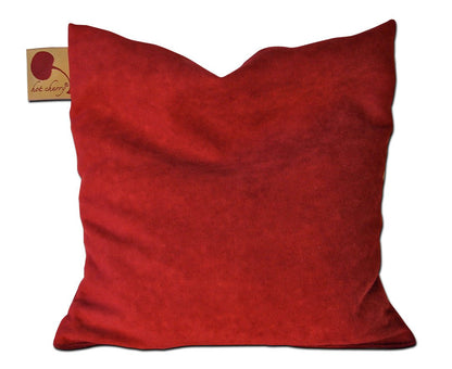 Hot Cherry Square Pillow in Plush Red Ultra - Suede - DraftFuel Sports