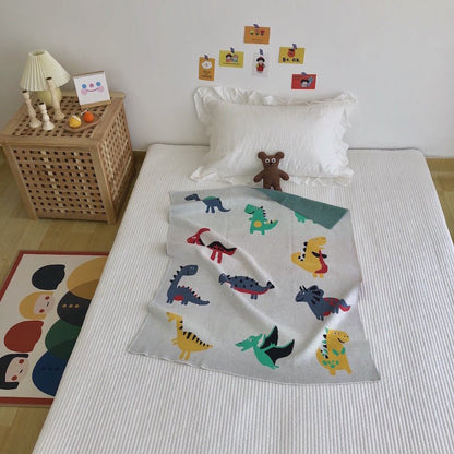 Hot Selling Knitted Blanket With Cute Dinosaurs Pattern: New Collection For Newborn Baby And Kids - DraftFuel Sports
