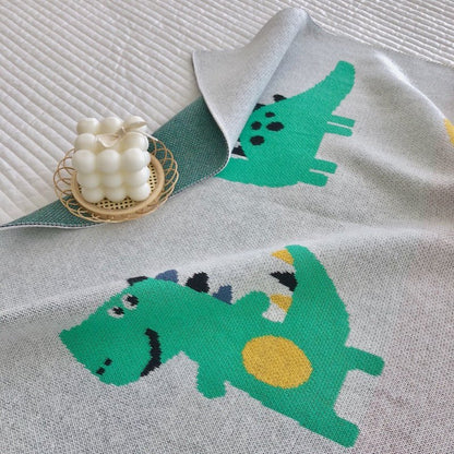 Hot Selling Knitted Blanket With Cute Dinosaurs Pattern: New Collection For Newborn Baby And Kids - DraftFuel Sports