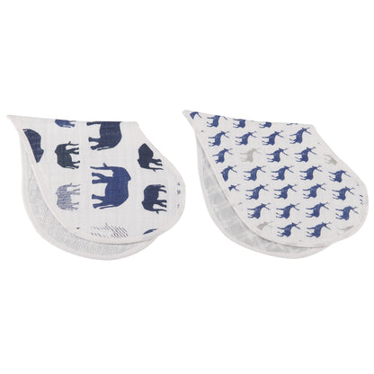 In The Wild Elephant Cotton Burp Cloth Bib 2PK - DraftFuel Sports