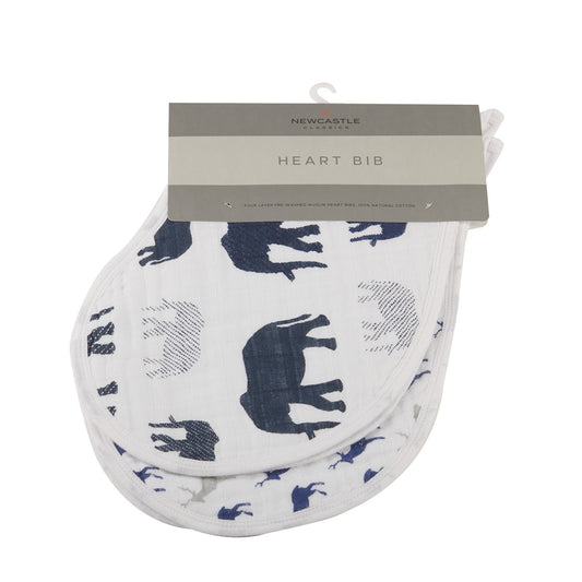 In The Wild Elephant Cotton Burp Cloth Bib 2PK - DraftFuel Sports